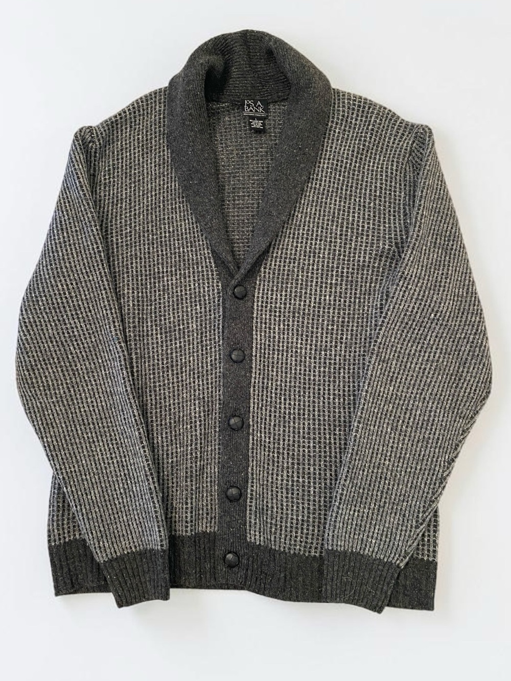 Jos. A. Bank Executive Collection Button-Up Cardigan Lambs Wool - Gray Size L